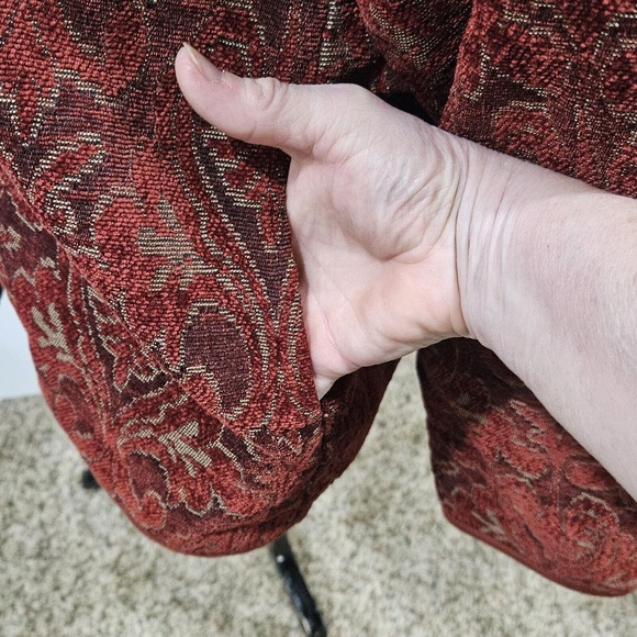 Flashback 90's Vintage Burgundy Aztec Boho Southwestern Tapestry Jacket Medium - Picture 7 of 8